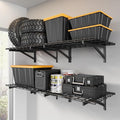Jusgym 4 Pack Heavy Duty Garage Wall Shelving Set (2x3ft), Wall Mounted Garage Shelves 1400lbs Capacity, 24"x72" Shelf Storage Rack Floating Shelves, Black