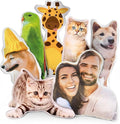 Wucidici Custom Pet Pillow with Picture, Personalized Photo Dog Cat Face Shaped Pillow, Customized Stuffed Animal Pictures Pillows Memorial Loss Sympathy Gifts - 16"