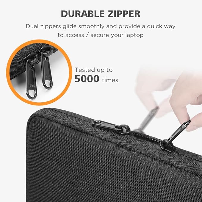 NIDOO 15.6 inch Laptop Sleeve Case Computer Bag for 15.6" Lenovo Legion 5 / IdeaPad Gaming 3i / ThinkPad E15 T15 L15 / 16" Yoga Slim 7 Pro/HP Envy Laptop 16 / Spectre x360 / Acer Swift 3, Black