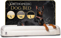 Wasatch Pup Luxury Boucle Fabric Orthopedic Large Dog Bed with Memory Foam | Breathable Comfort and Washable Dog Couch Bed with Waterproof Liner & Cover | Ideal Pet Beds for Big Dogs - Bone (45"x36x7)