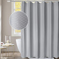 AooHome Waffle Weave Polyester Shower Curtain for Bathroom, Fabric Heavy Duty Standard 72x72 Inch Bathroom Curtain with Hooks, Weighted Hem, Water Repellent, Grey
