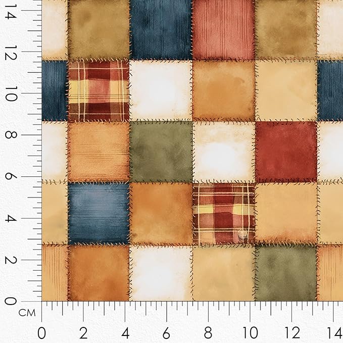 Patchwork Animals Cotton Fabric Panel – 6 Designs (10×10 inch Each) + Bonus Patchwork Sheet 29.5×19.6 inch, 100% Cotton 140 GSM