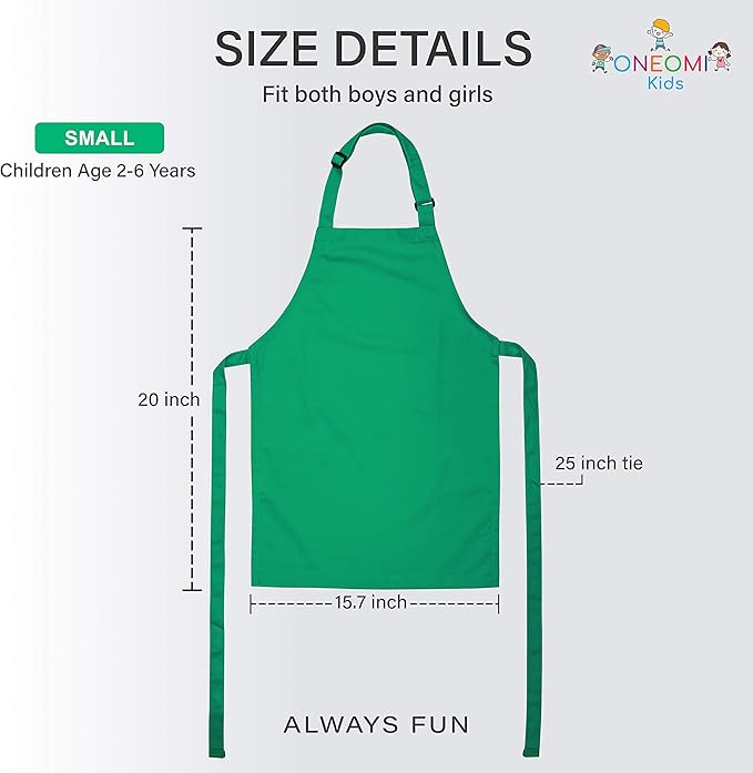 Kids Apron, Small, 100% Cotton With An Adjustable Strap to fit All Ages