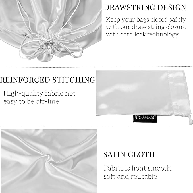 FEICHANGHAO 7 Pack Dust Bags for Handbags Storage Silk Cloth Bag With Drawstring Large Storage Pouch for Handbag Purse Shoes Boots
