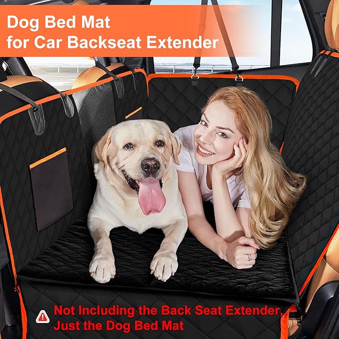 XUYEDOGLSH Car Backseat Dog Mat, Comfortable Non-Slip Cushion Suitable for Travel Dog Bed and Pet Home Sofa Blanket, Custom Mat for Car Backseat Extender and Seat Cover (Black 51.2 x 23.6in)