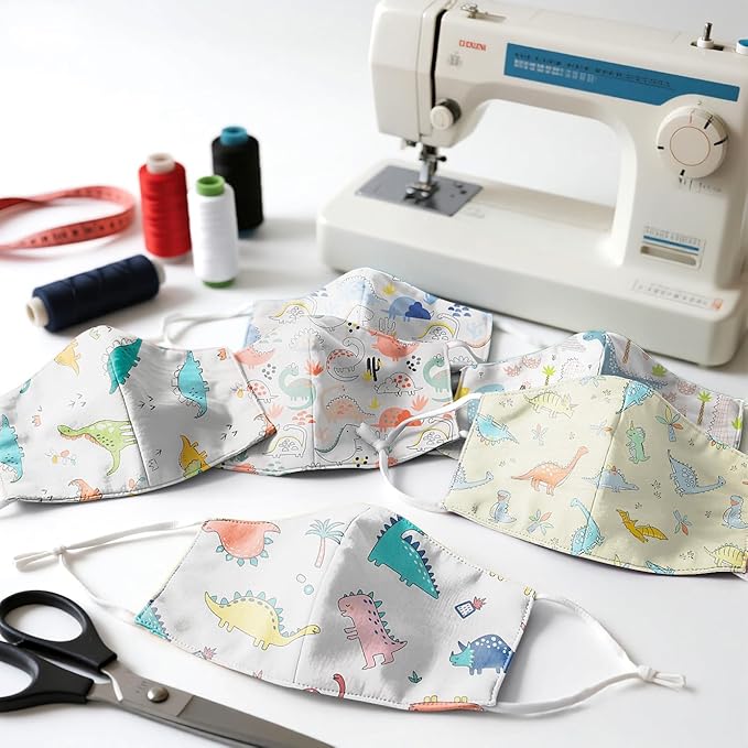 Aubliss 8pcs Fat Quarter Fabric Bundles 100% Cotton 20'' x 20'' Quilting Cotton Craft Fabric Pre-Cut Squares Sheets for Patchwork Sewing Quilting Crafting(Dinosaur)