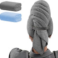 Wuwahold Microfiber Hair Towels, Waffle Hair Towel Set, Super Soft Highly Absorbent, Sturdy Quick Drying Turbans for Long, Thick, Curly Hair (2 Pack, 40" x 20")