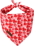 MR.CHUBBFACE Valentine's Dog Bandana, Cotton Valentine Red Heart Puppy Bandana, Adjustable Pet Pet Trangle Bibs Scarf