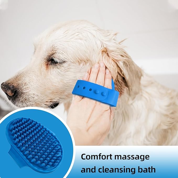 KUEIOX Dog Brush for Shedding,6 PCS in One Pet Slicker Hair Brush Kit Organizer Bag - Dog Cat Grooming Deshedding Undercoat Rake Brush Comb for All Small Large Dogs Cats Blue