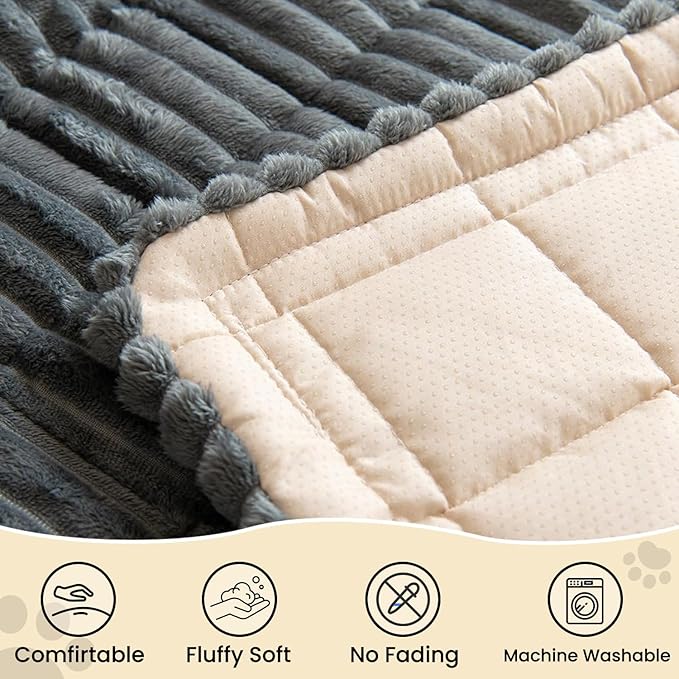 Backseat Pet Bed Mat,Dog Bed for Car,Dog Seat Cover for Car Back Seat, Non-Slip Travel Pet Mat, Fit for Backseat Extenders and Seat Covers (Dark Gray Thin)