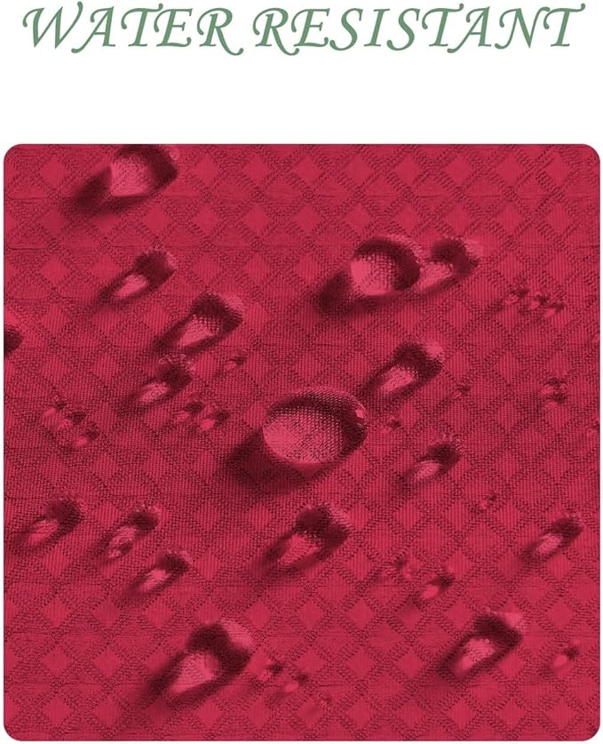 ggaimwf 72x96 Inch Solid Color Shower Curtain for Bathroom Waffle Bath Water Resistant Fabric Curtains Burgundy Modern Thick Shower Stall Curtain with Metal Hooks