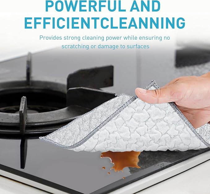 XHWXYQ 2025 New Upgrade Non Scratch Wire Dishcloth, Multipurpose Wire Dishwashing Rags for Kitchen, Wet and Dry, Sinks, Cookware, Stove, Easy Rinsing, Reusable (6pcs, Large)