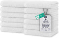 DAN RIVER 12 Pack Wash Cloths for Showering [12x12] - 100% Cotton Washcloths Premium Quality Flannel Face Cloths for Bathroom, Highly Absorbent and Soft Feel Wash Clothes, White