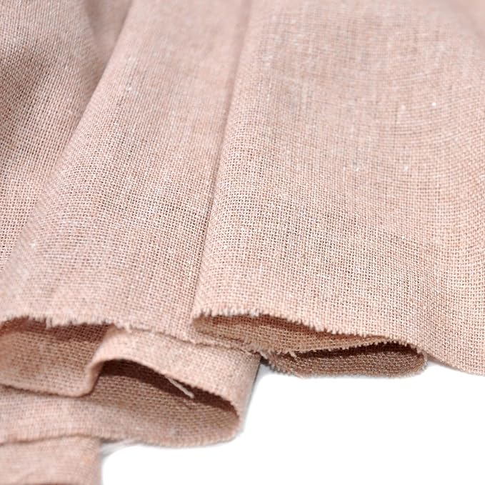 Linen Pre-Cut Qilting Fabric by The Yard Entelare(Khaki,2yds)