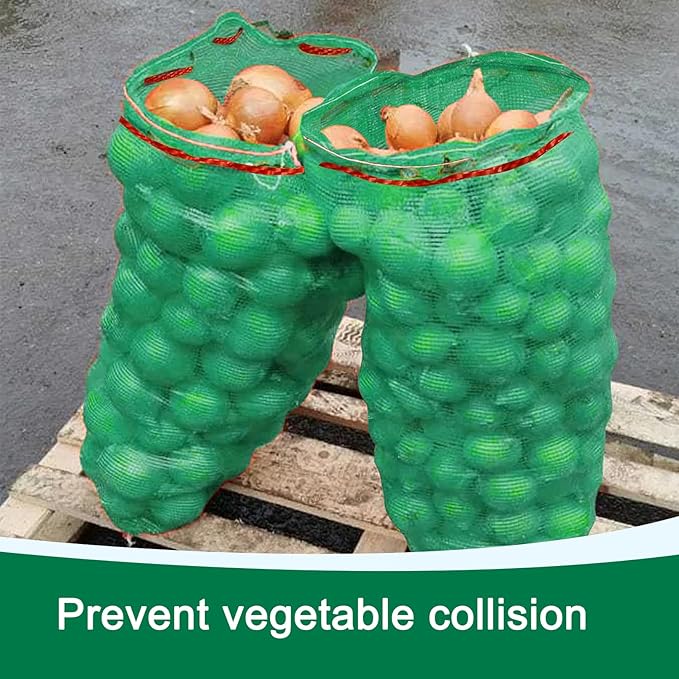 44 lbs Mesh Onions Fresh Bags 50pcs, 15.7"×23.6" Mesh Bags,Reusable Produce Bags with Drawstrings for Potatoes, Firewood, Vegetable, Citrus, Crawfish, and Onion Storage