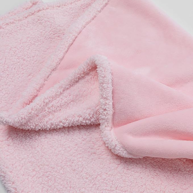 Maidewow Waterproof Pink Dog Throw Blanket Reversible Fluffy Pet Cat Bed Cover Blankets for Small Puppy Sherpa Fleece Couch Covers Leakproof Sofa Washable Cover Warm-XS-28x20in
