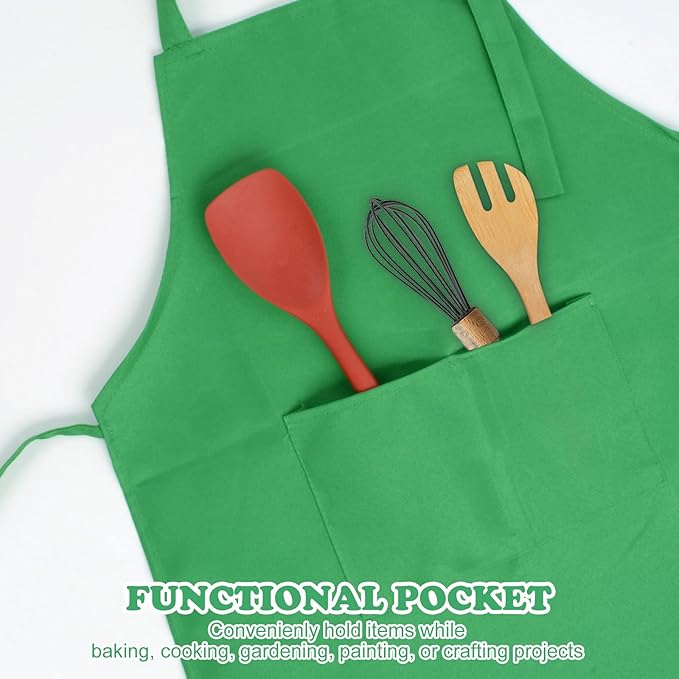 SINLAND Kids Apron with Pocket 2 Pack Children Chef Apron for Cooking Baking Painting