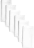 D'Moksha Homes White Linen Napkins Set of 6 - Classic Hemstitch 100% Pure Linen Hemstitch Dinner Napkins 20 x 20 Inch for Valentines, Spring, Easter - Handcrafted and Machine Washable