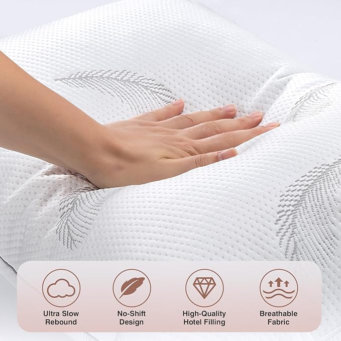 zibroges Goose Feather Pillows Bed Pillow - Hotel Down Pillows King Size Set of 2, Fluffy Support Surround Fill Polyester for Back, Stomach, Side Sleepers