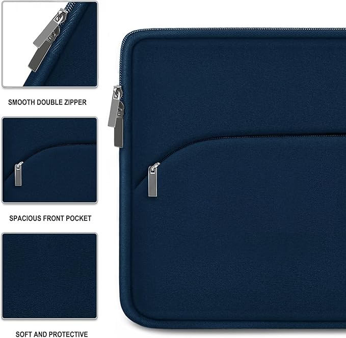 Laptop Sleeve Case 15.6 inch, Durable Portable Monitor Protective Cover with Front Pocket, Traveling Laptop Case Compatible for HP, Dell, Asus, Lenovo, Deep Blue