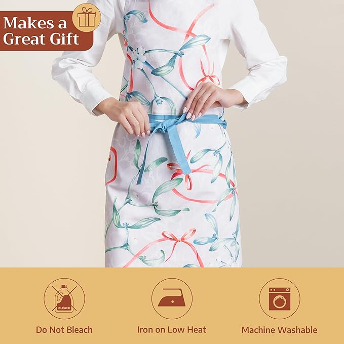 Maison d' Hermine 100% Cotton Apron for women with Pocket Kitchen Chef Apron for Men Cooking Gardening Server Waitress