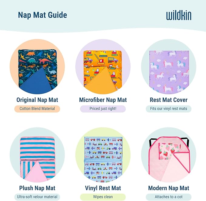 Wildkin Kids Original Nap Mat – Cozy Kids Sleep Mat with Pillow, Ideal for School & Travel - Dinosaur Land