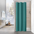 MitoVilla Emerald Green Waffle Small Stall Shower Curtain 36 x 72, Half Size Narrow Shower Curtains for Bathroom Decor, 36 inch Weighted Shower Curtain Set with Plastic Hooks, Seaweed Green