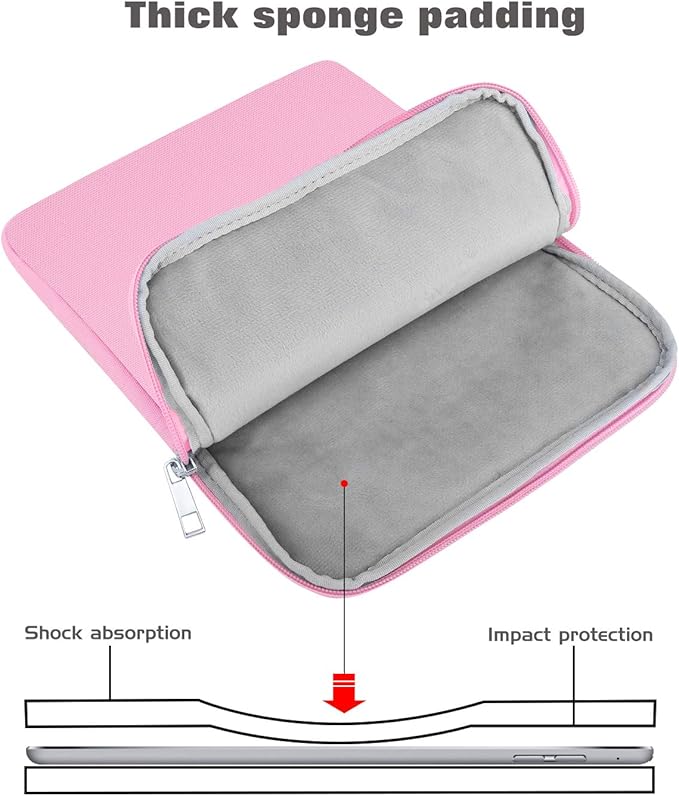 MoKo 9-11 Inch Tablet Sleeve Bag Carrying Case Fits New 11inch iPad Air M3, iPad A16 2025, iPad Pro 11 M4, Air 5/4/3, iPad 10/9/8th Gen, Tab S8/S9 11", Pink
