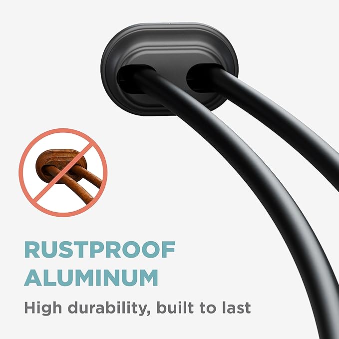 Zenna Home Rustproof Double Curved Shower Curtain Rod, No Drill Tension Mount, 50 to 72 Inches Adjustable Tension Shower Rod for Bathroom, Curves Out for Extra Room, Matte Black