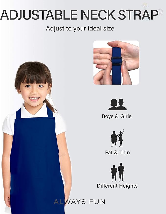 Kids Apron, Small, 100% Cotton With An Adjustable Strap to fit All Ages