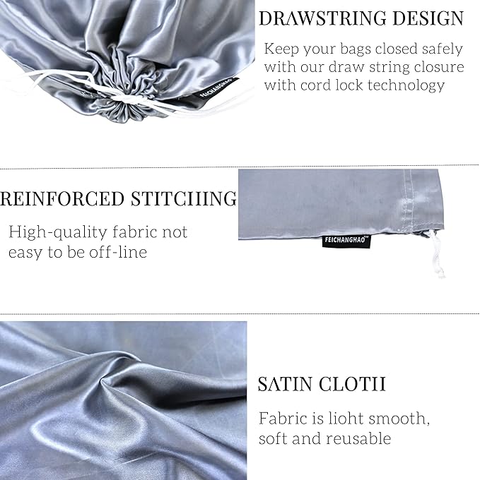 FEICHANGHAO 7 Pack Dust Bags for Handbags Storage Silk Cloth Bag With Drawstring Large Storage Pouch for Handbag Purse Shoes Boots
