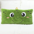 Snugtown Stuffed Animal Lumbar Pillow, Super Soft Plush Cuddle Throw Pillow for Kids, Cute Dinosaur Shaped Pillow, 12 x 24 Inches, Green