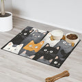 Eizlang Dog Cat Food Mat,12"x20" Inches Rapid Absorbent Pet Feeding Mat,Pets Placemat Water Bowl Mats with Rubber Backing,No Stains Cat Dog Feeding Mats Indoor,Pet Accessories Supplies,Cartoon Cats