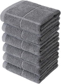 Glynniss Kitchen Towels Pack of 6, Dish Towles for Kitchen Drying, Cotton Kitchen Hand Towels (Grey, 15x25 inches - 6pcs)