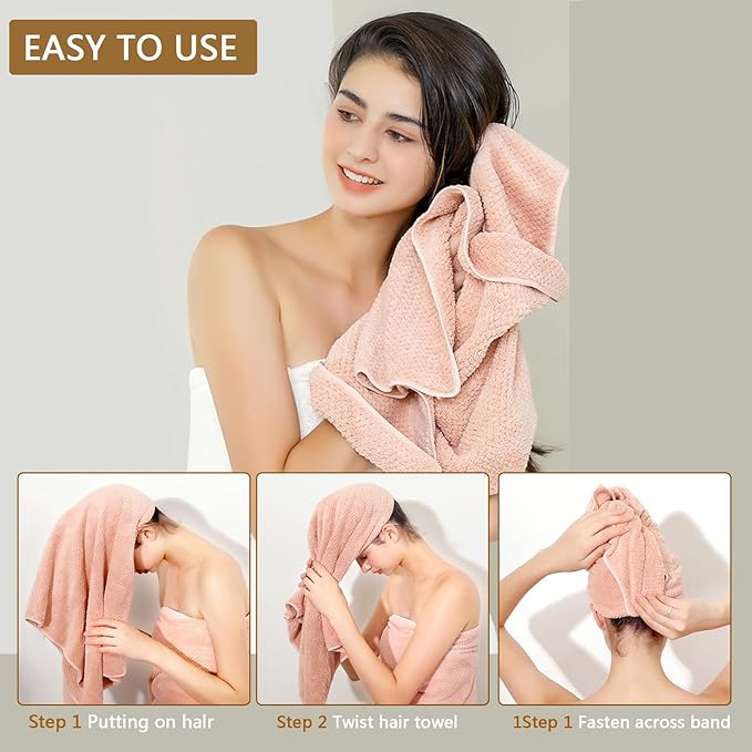 Laojbaba Microfiber Hair Towel Quick Dry Hair Towel Hair Drying Towels Suitable for All Kinds of Hair Ultra Absorbent Long and Thick Hair 20X40inch Grey (1pcs)
