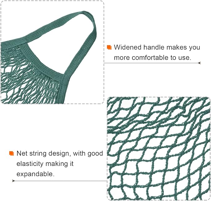 MECCANIXITY Cotton Mesh Bag Reusable Washable Mesh Net String Grocery Bags Organizer for Fruits Vegetables Shopping