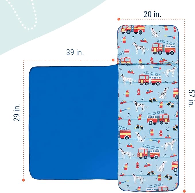Wildkin Kids Plush Nap Mat – Soft, Cozy, Convenient for Daycare & Preschool