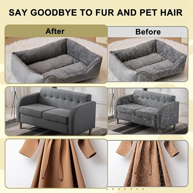 PetJoyHaven Pet Hair Removal Glove for Dogs & Cats, 2026 Newly Upgraded Electrostatic Animal Hair Removal Glove, Reusable Magic Brush for Clothing, Couch, Bed, Carpet, Car Seat, Furniture