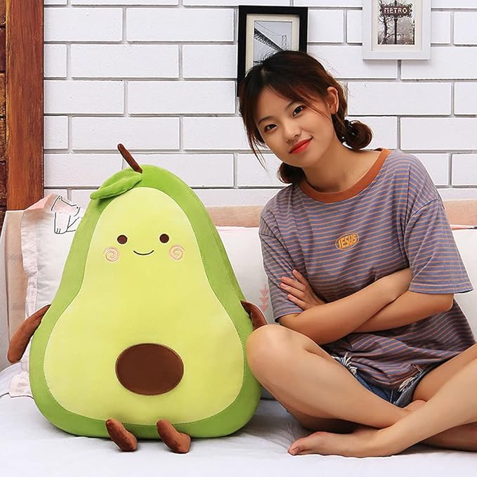 MMTTAO Stuffed Animal Avocado 15 Inch Plush Toys Squishy Snuggle Soft Kawaii Food Shaped Plushies Fruit Series Cute Dolls Collection Hugging Cushion Birthday Gifts for Kids Child Boys Girls, 15Inches