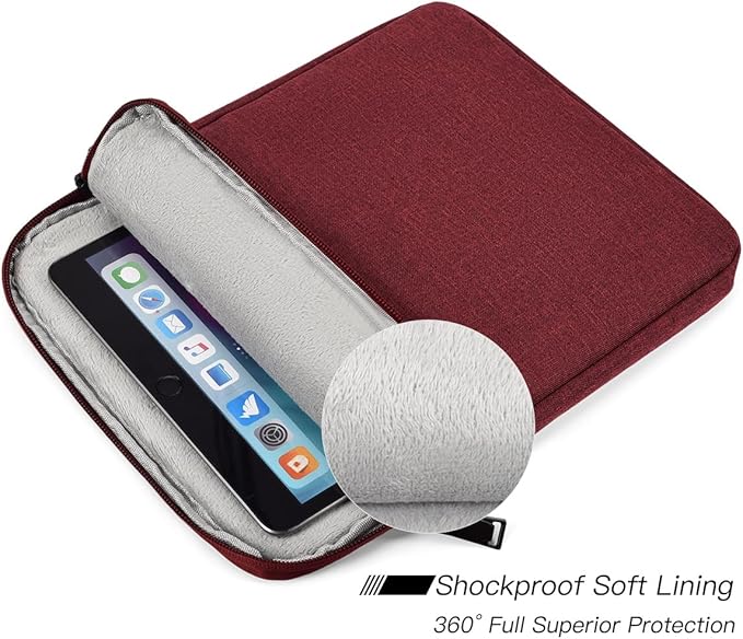 Tablet Sleeve Bag for 2025 11 inch iPad A16, 11 inch iPad Air M3/ 10.9 inch iPad 10th/ Pro 11 M4, Galaxy Tab A8 10.5" Case Pouch, Fit Apple Smart Keyboard, Wine Red
