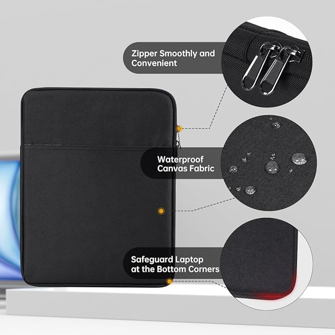 Tablet Sleeve Case for 13 inch New iPad Air M3 M2 2025-2024, 13 inch iPad Pro M4 M5 with Magic/Smart Keyboard, Protective Travel Pouch Bag, Black