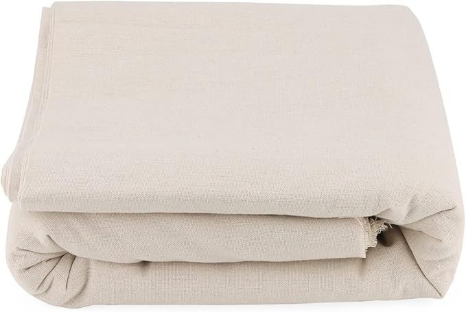 SENJEOK 59 Inch x 6.5 Yards Cotton Linen Fabric, Plain Solid Color Cotton Linen Blend Cloth Fabric, Cotton Linen Embroidery Needlework Fabric for Crafts, Tablecloths, Decoration