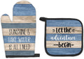 Lake Gifts Oven Mitts and Pot Holders Sets, Lake Lovers House Gifts Kitchen Accessories Sets Decor, Rustic Sunshine Lake Water is All I Need Heat Resistant Oven Glove Potholders for Kitchen