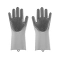Dog Washing Gloves with Bristle Scrubbers,Pet Grooming Gloves,Massage Mitt with Enhanced Five Finger Design,Silicone Gloves for Dogs and Cats Bathing, Massage(Grey)
