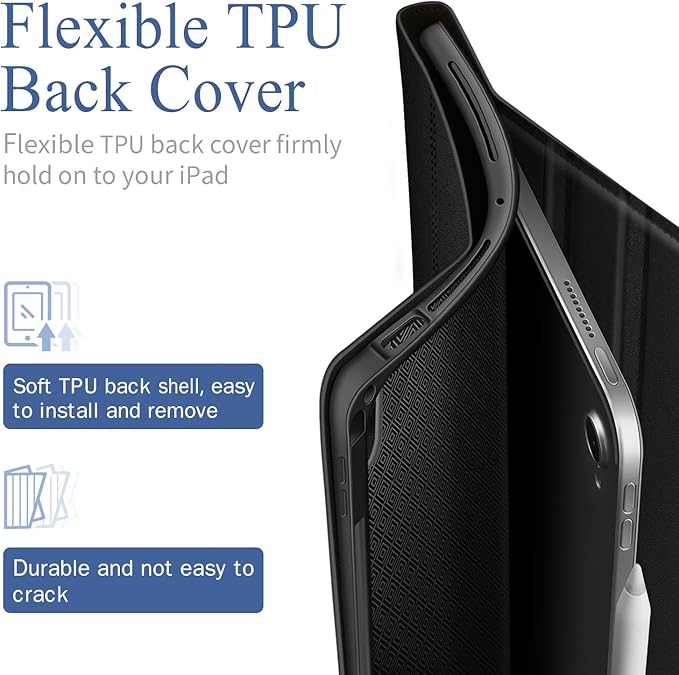 Antbox Case for iPad Air 11-inch M3 (2025) / M2 (2024), iPad Air 5th/4th Generation 10.9'' Vegan Leather with Pencil Holder Typing Angle Auto Sleep/Wake Muti-Stand