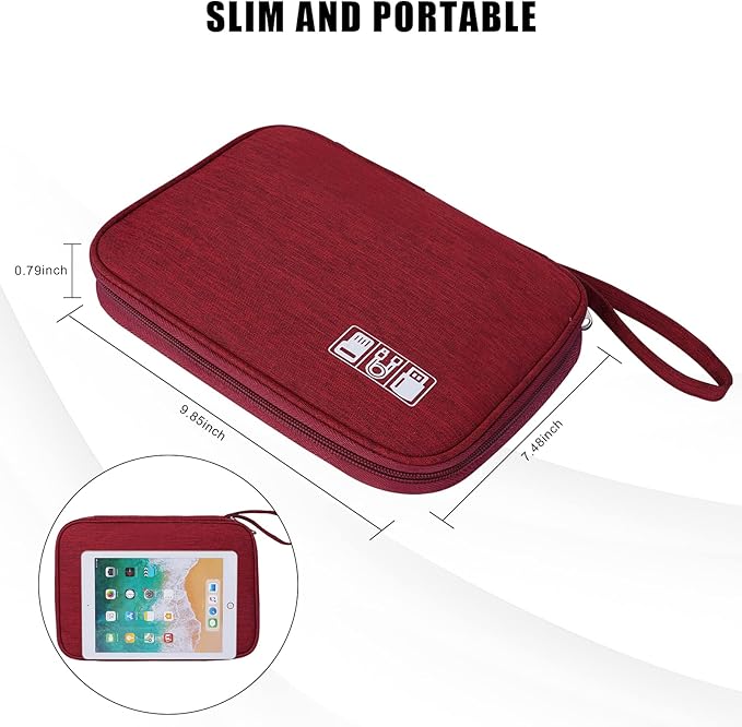 XINGXINRONG Electronic Organizer Travel Universal Cable Organizer Electronics Accessories Bag for Cable, Charger, Phone, USB, SD Card,1Pack