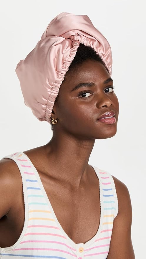 Kitsch Satin Microfiber Hair Towel Wrap for Women - Super Absorbent, Quick Dry, Anti-Frizz - for Long and Short Hairs, Turbans for Women, Wet and Curly Hair Wrap - Blush