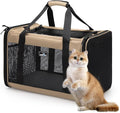 Wakytu Expandable Pet Carrier for Dogs & Cats, Large Travel Bag with 5 Mesh Windows, 2 Entrances, Locking Zippers & Padded Straps,L
