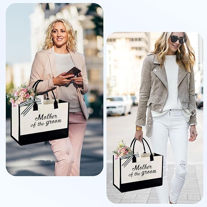 KDBDSYZB Mother of the groom Gifts, Wedding Gifts for Mom from Daughter Son, Mother of the groom Canvas Tote Bag, Unique Mom Gift for Christmas Honeymoon, Bridal Shower Gift