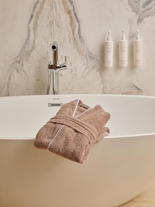 Seritaine Robes for Women, 100% Turkish Cotton Womens Robe, Luxury, Terry Cloth Long Spa Bathrobe